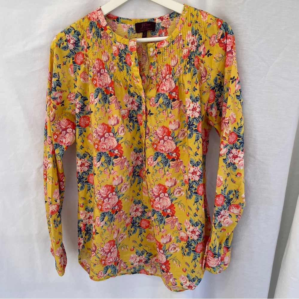 J. CREW and LIBERTY print 8 TALL Floral Popover Cotton Top